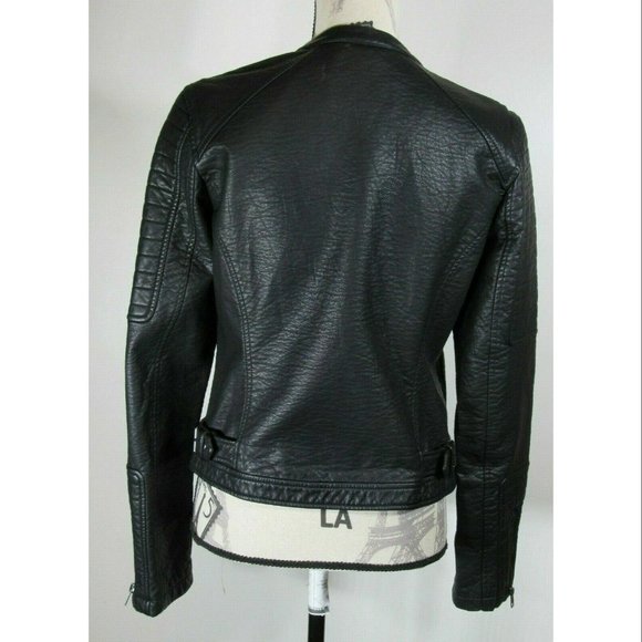 Cupcakes and Cashmere Motorcycle Jacket, Black, Faux leather, Womens Size Small - Picture 6 of 9